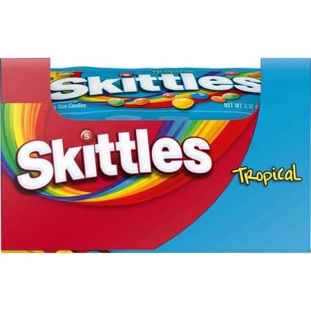 SKITTLES Skittles Tropical Singles 2.17 oz. Pouch, PK360 108228